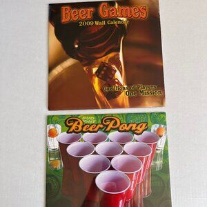 Bundle 2 VTG Wall Calendars Beer Games Different Playing Drinking Games